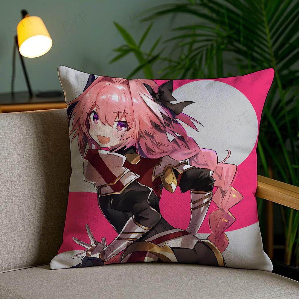 Fate Apocrypha Астольфо Аниме Наволочка Наволочка против пылевых клещей Невидимая молния Шелковистый короткий плюш Чехол для диванной подушки 16x16Inch