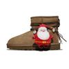Joy, Christmas Sheepskin Thermal Slip Resistant Short Snow Boots Women's Light Brown 1016222-CHE(Team546-)