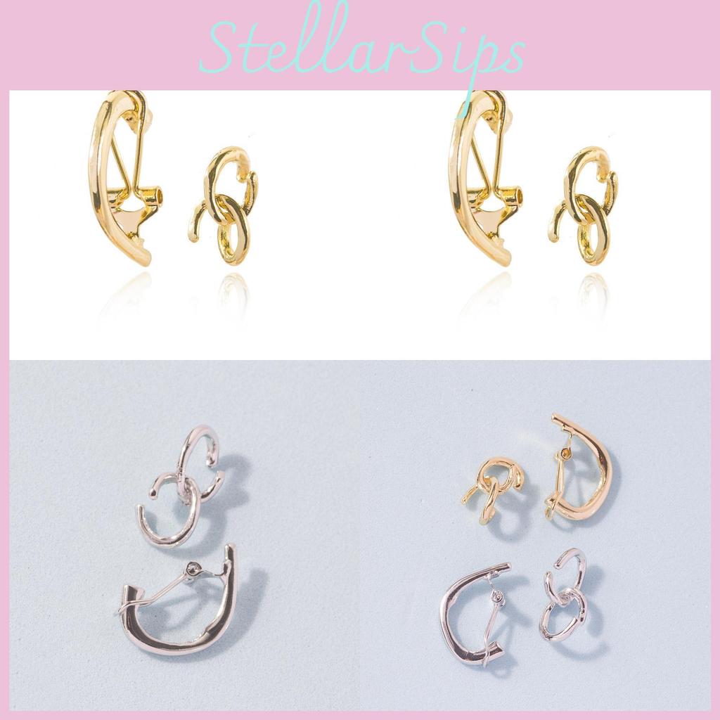 Stylish Non-piercing Geometric Alloy Ear Cuffs Set 2021 Fall Street Fashion