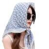 91CM large square scarf women's Japanese retro cashew flower cotton and linen silk scarf temperament lace thin sunscreen shawl headscarf