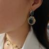 Mint Blue Cat's Eye Zircon Dangle Earrings - Retro High-End Elegance