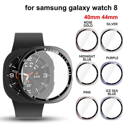 Härdat glas+ PC-skal för Samsung Galaxy Watch 8 44mm Fulltäckande skyddande stötfångarskal för Galaxy Watch 8 40mm Tillbehör