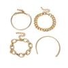 Smooth C-Shaped Mixed And Matched Twist Chain Jewelry, Simple Threaded Exaggerated O-Chain Set Bracelet