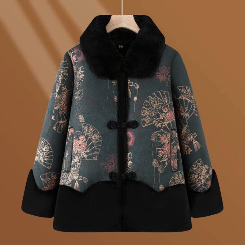 

Зимнее женское пальто из цельного меха, зимняя новинка для пожилых женщин 6XL [Recommended 160-82.5kg] зелёный