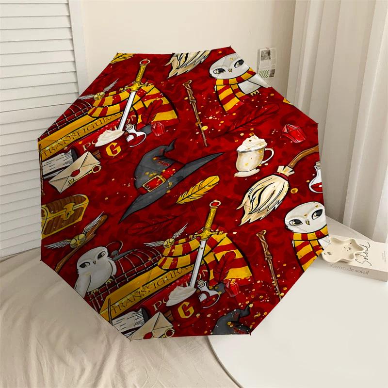 1PC Warner Hogwarts Harry Potter Automatic Open/Close Umbrella with Windproof, 51-Rib Sturdy Canopy, Durable Ribs1268A