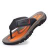 Fashion Non-Slip Sole Lightweight Walking Slippers 2025 New All-match Flats Men's Leather Flip Flops Soft Comfortable Beach Sandals