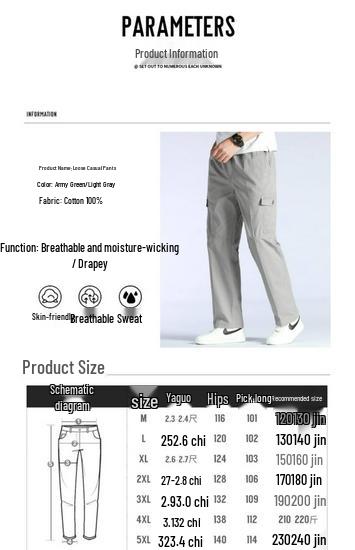 JEEP SPIRIT Men's Loose Fit Straight-Leg Casual Pants