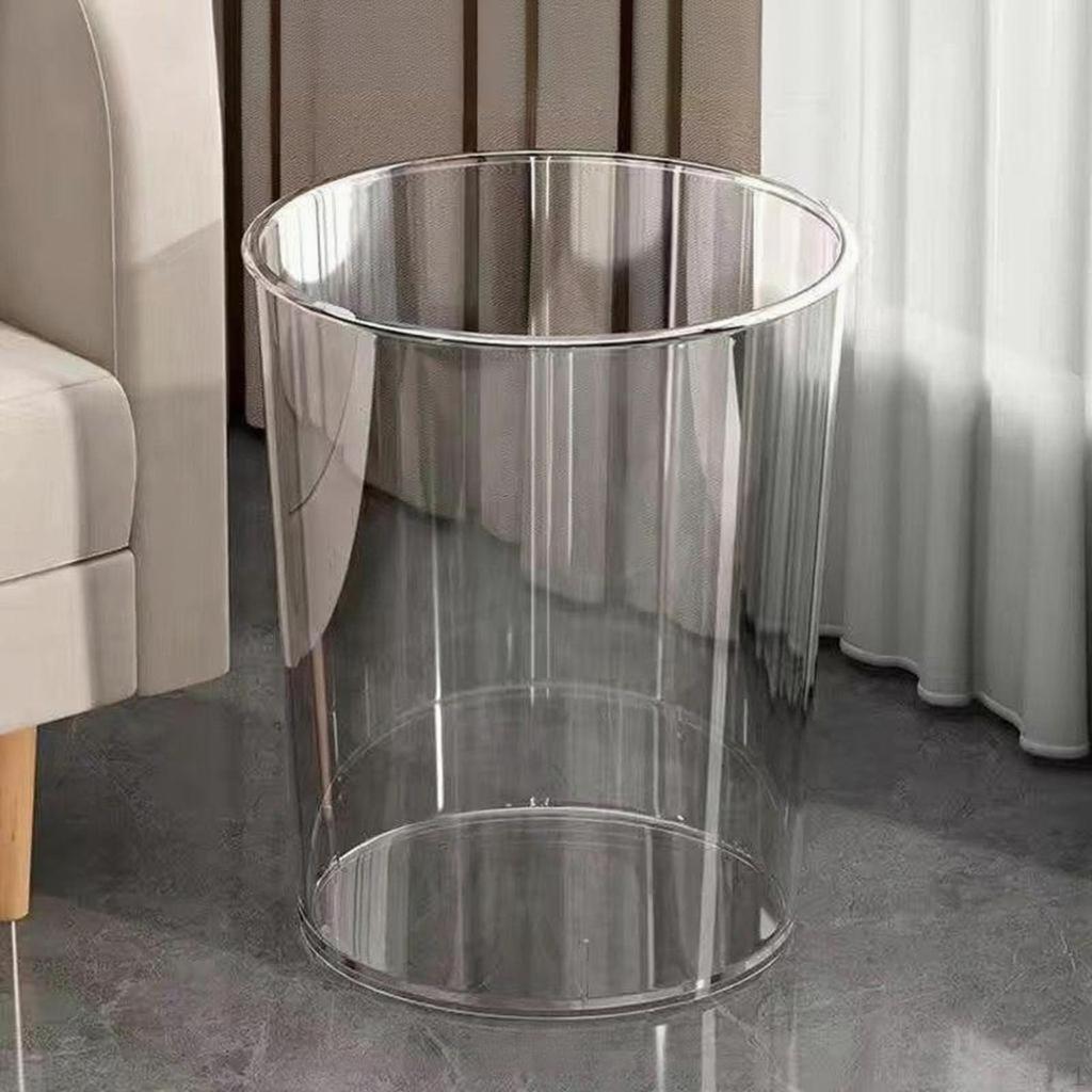 Large Capacity Trash Can, Modern Waste Bin, Living Room, Kitchen, Office Trans Sq W/Ring L