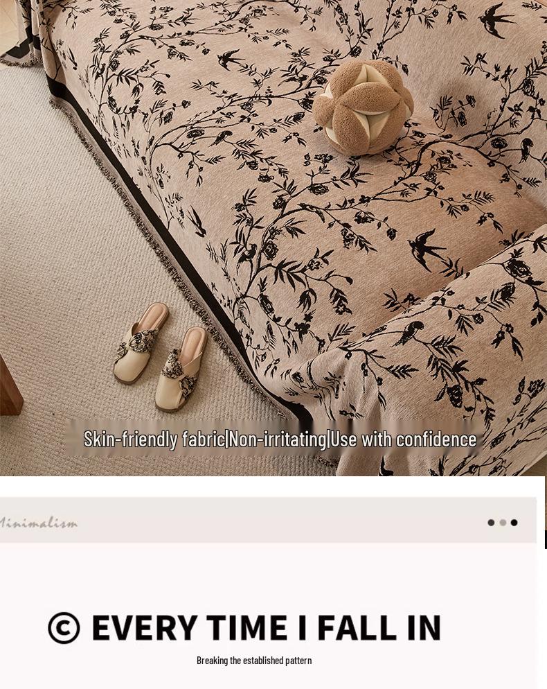 Französischer Retro Chenille Sofabezug - Universal Vier Jahreszeiten Anti-Katzenkratzschutz