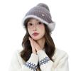 New Autumn and Winter Style Two Color Breasted Ear Protection Hat  Outdoor Plus Velvet Thickened Cold and Warm Hat  Small Wool Hat  Face Showing