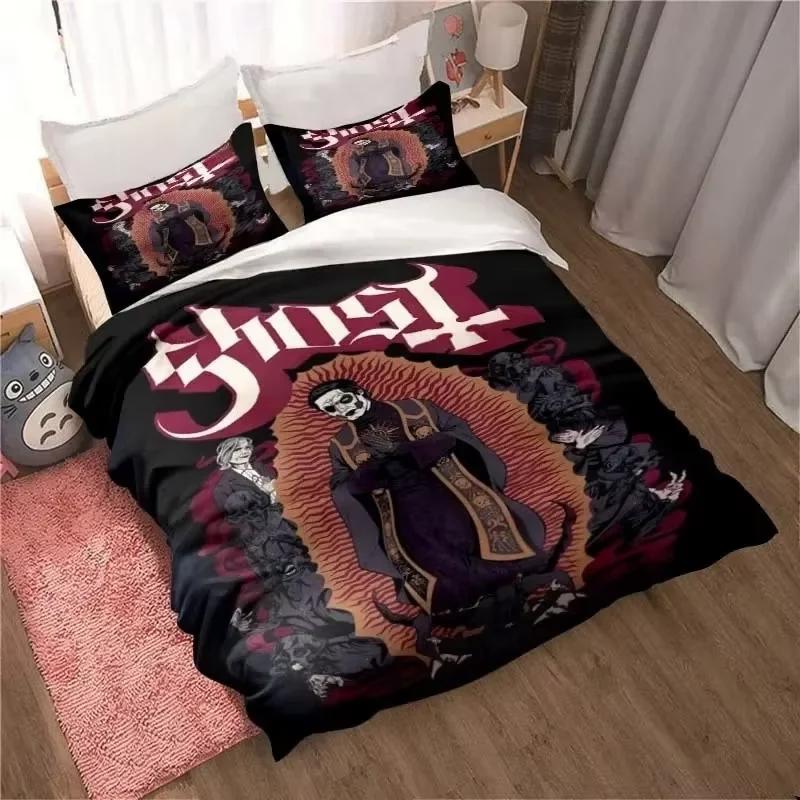 Rock Band Ghost Pattern Bedding Set For Bedroom Soft Modern Bedspreads Comefortable Kids Duvet Cover Quilt Cover And Pillowcase