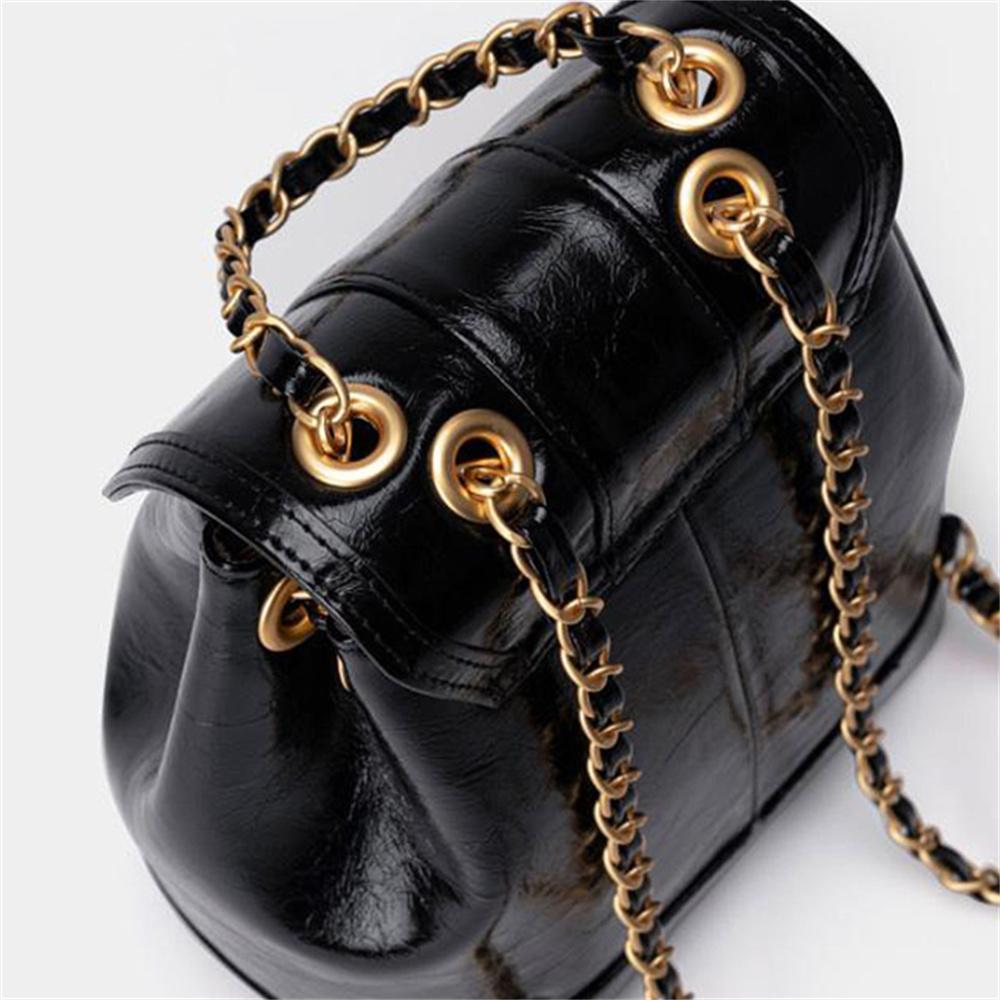 Koreaanse versie van kleine geurige windkettingrugzak Vrouwelijke studenten Buitenlandse stijl Ins Wind Kleine schooltas Minirugzak