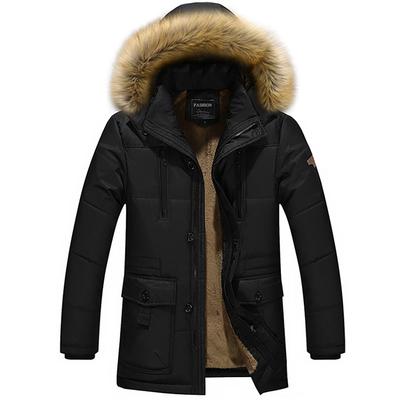 Winter Men's Cotton-padded Jacket Men's Mid-length Coat Men's Coat Loose Cotton Coat Large Size