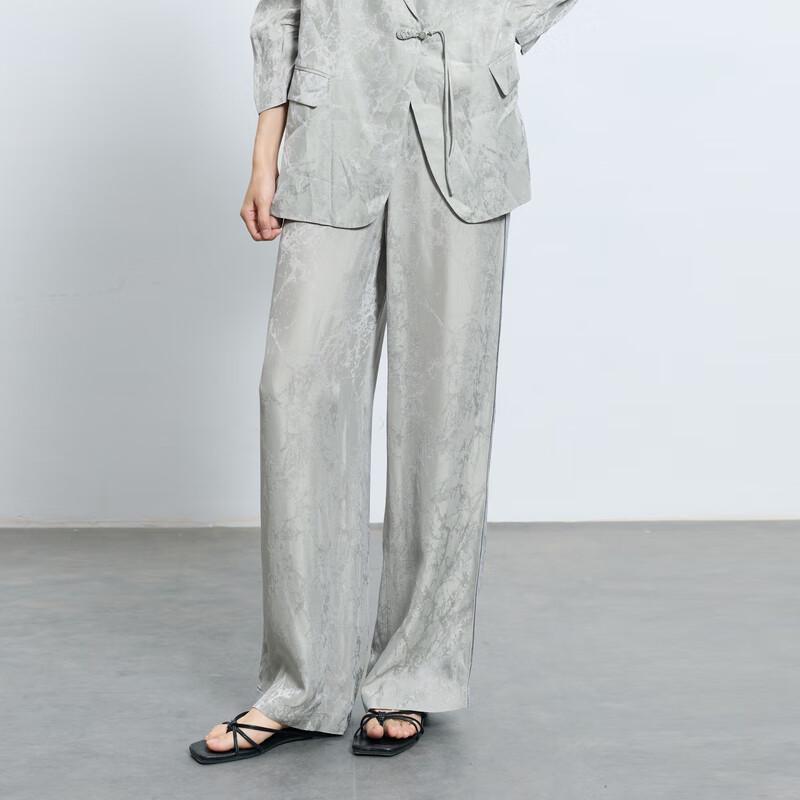 Sancai Acetate Blend Straight-Leg Casual Pants