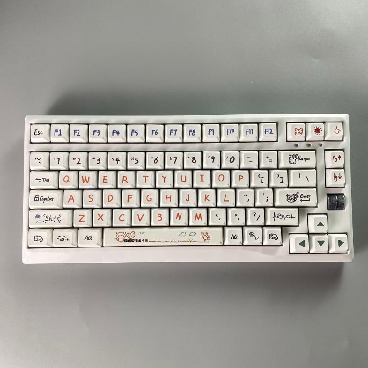 122 Keys PBT Keycaps XDA Profile DYE-SUB Keycap For Cherry MX Switch Mechanical Keyboard Cat Kindergarten Keycap