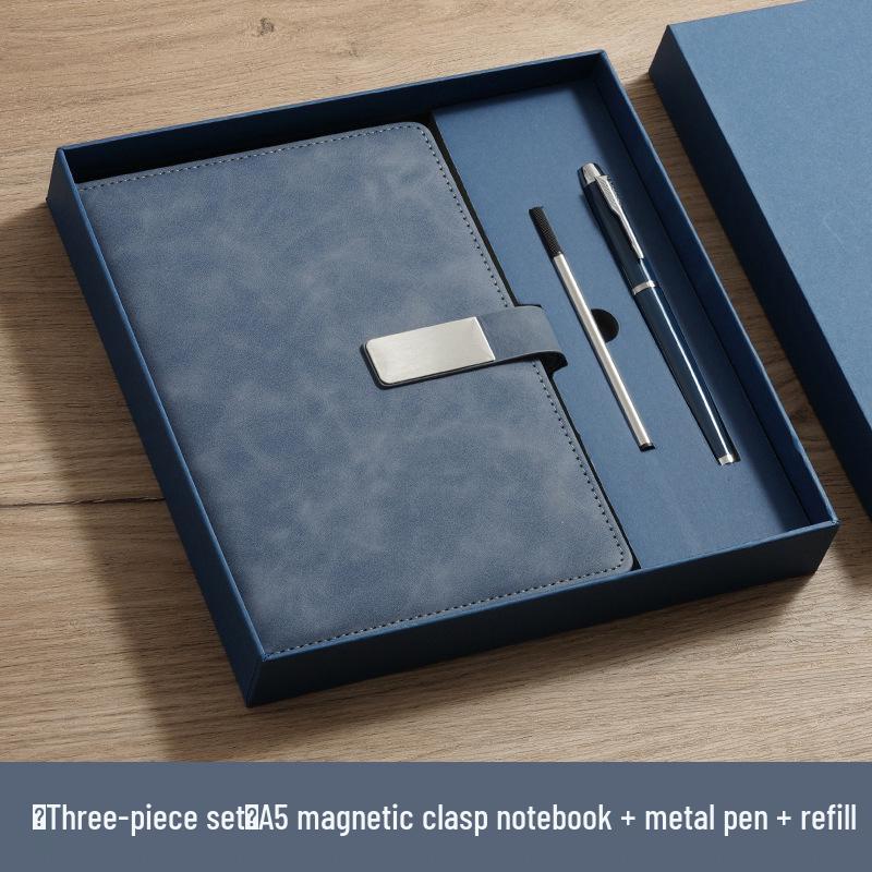 A5 Business Notebook Gift Set: Custom Leather-Feel Buckle Style Diary