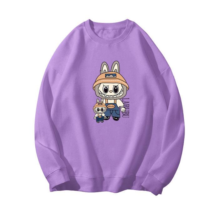 

Мультяшное повседневное флисовое худи женское корейское милое с принтом с круглым вырезом осенне-зимнее универсальное с длинным рукавом 2XL фиолетовый