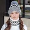 2PCS Beanies Cycling Windproof Hat Scarf Set Outdoor Plush Velvet Winter Ear Protection Neck Warmer Women