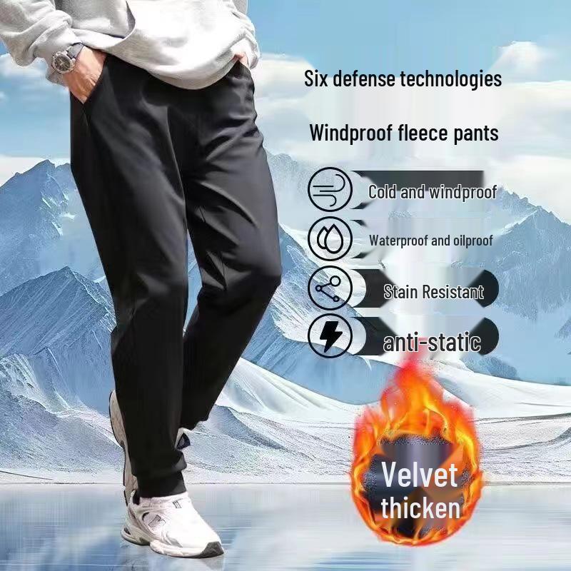 

Зимние шестислойные мужские и женские теплые ветрозащитные толстые брюки на флисовой подкладке M
