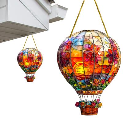 Hot Air Balloon Sun Catcher Hot Air Balloon Window Hanging Acrylic 2D Flat Hot Air Balloon Window Decoration Indoor Window Decor