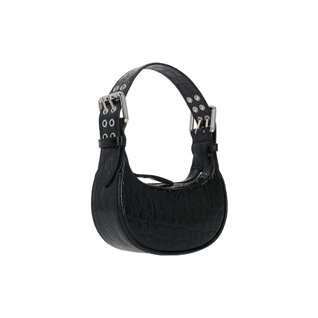 By Far Soho Zipper Closure Crocodile Embossed Leather Mini Shoulder Crossbody Bag Women bags Black 22SSMNSSBLCCESMABL