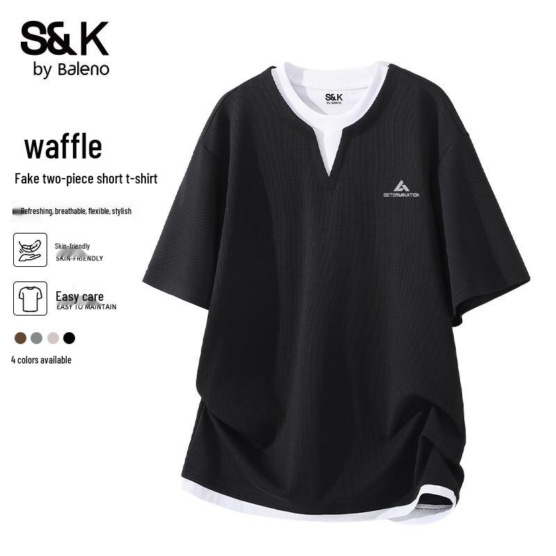 Baleno Men's S&K Waffle Knit Short Sleeve T-Shirt