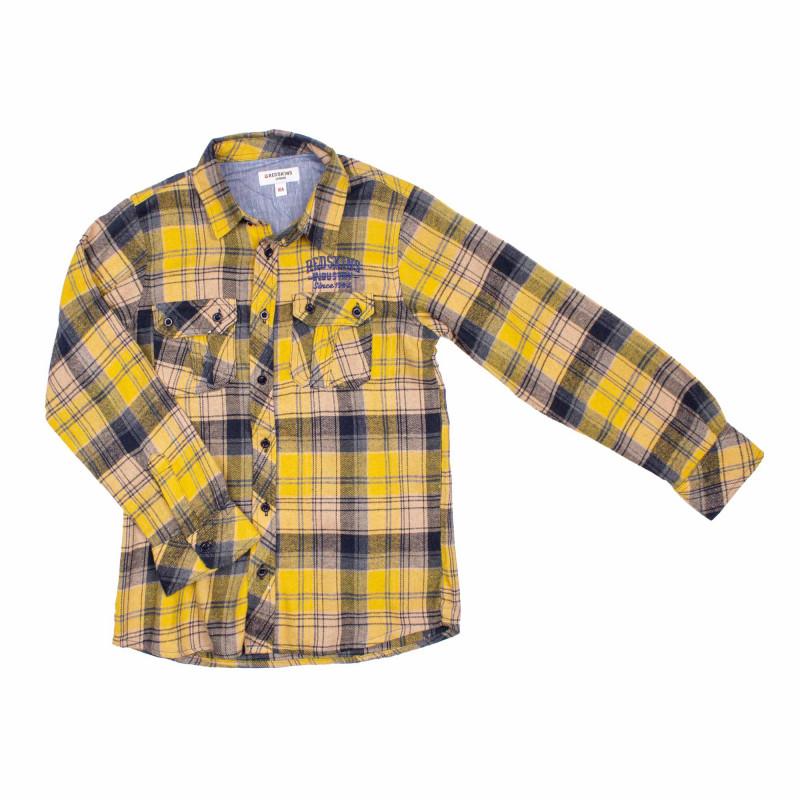 

Рубашка из хлопковой фланели с длинными рукавами и клетчатыми карманами на пуговицах 912 Child REDSKINS