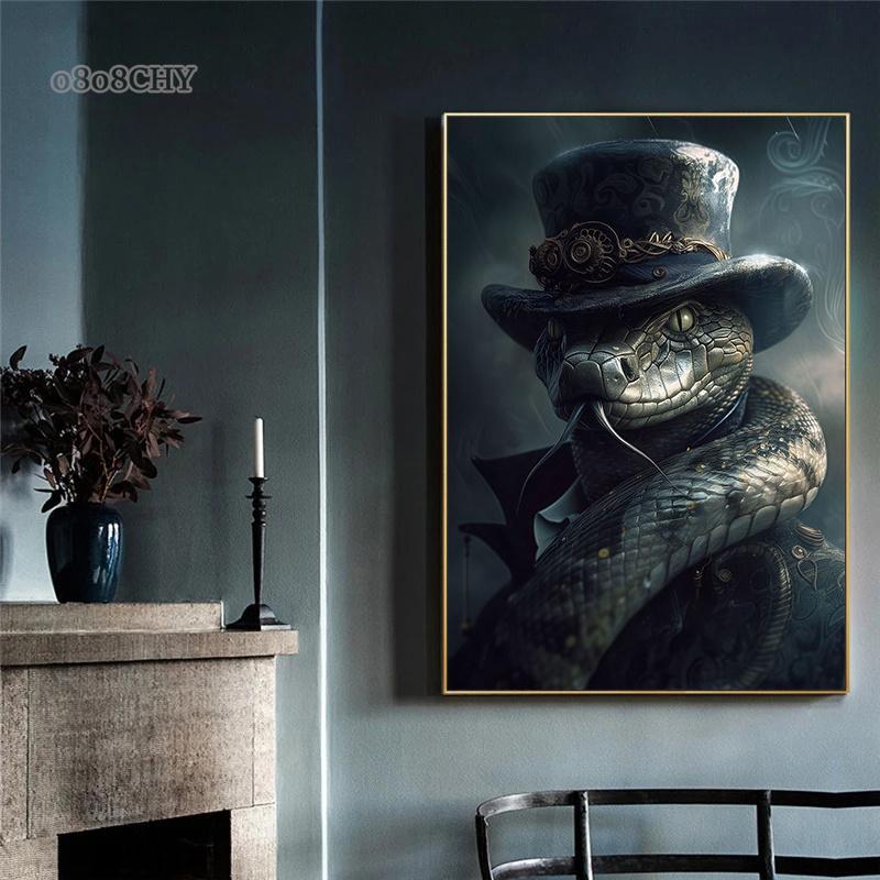 Steampunk Animals Royal Cat Sheep Dog Squirrel Rhino Posters Canvas Print Art Paintings Cuadros Wall Art for Living Room Decor