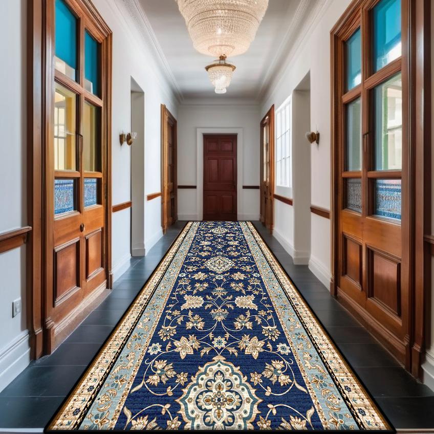 Persischer Roter Langflur Teppich Rutschfest Dekoration Zuhause Böhmisch Retro Eingangsläufer Waschbar Boho Läufermatte Anpassbar