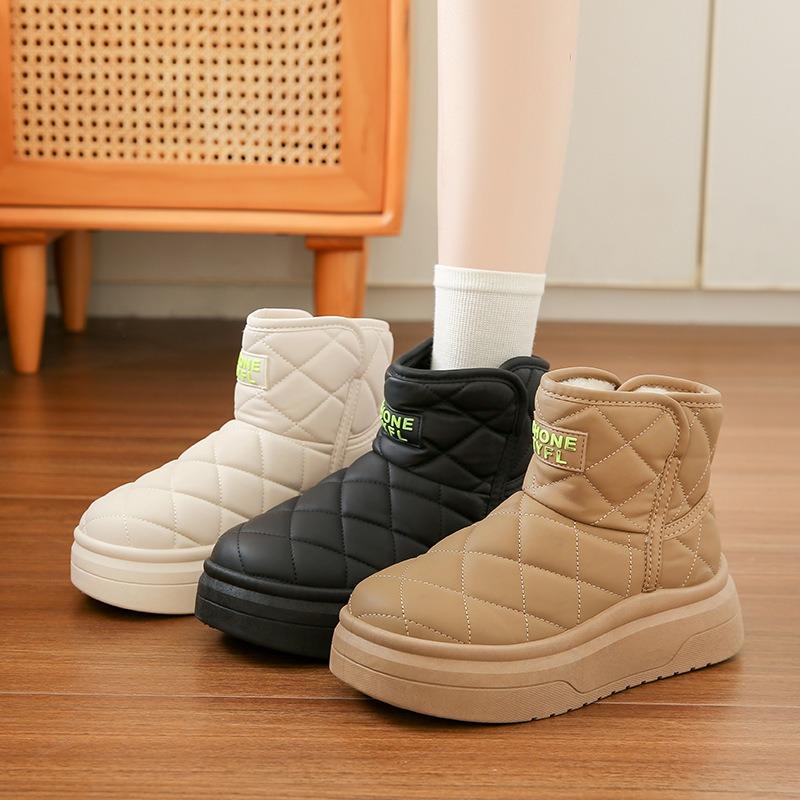 Fleece High-top Snow Boots Women's Winter New Student Warm Casual Shoes Cotton Shoes J8