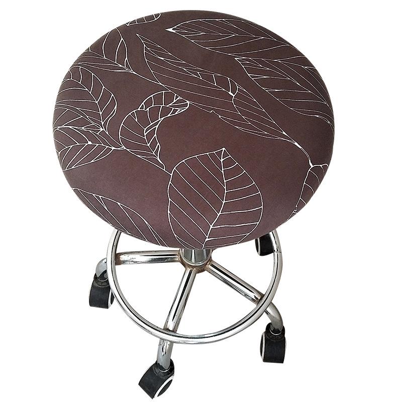 LIUXDIV Rundt Stoltrekk Barstoltrekk Elastisk Setetrekk Hjemmestol Slipcover Blomstertrykt Husholdningsartikler Rund Krakk
