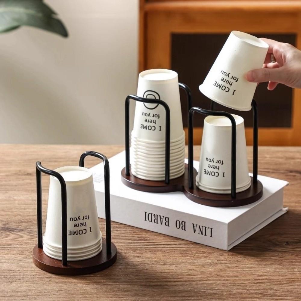 Desktop Disposable Cup Storage Holder with Longer Stick Mug Display Stand Paper Cup Shelf Home
