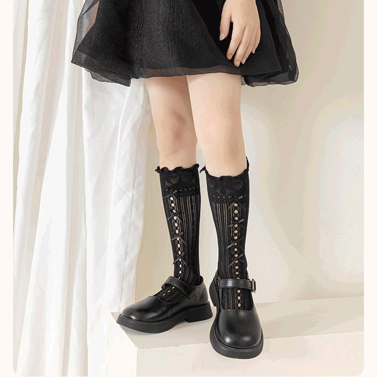 Children Flocking Hair Hair Christmas Cute Girl Hollow Out Tube Fishnet Stockings Sweet Girl Stockings