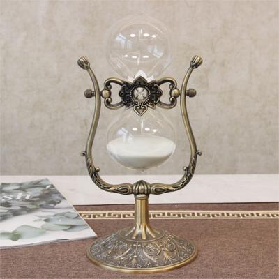 Home Wine Cabinet Entrance Living Room Desktop Hourglass Decoration Crafts Creative American Retro Metal Hourglass OrnamentLH455