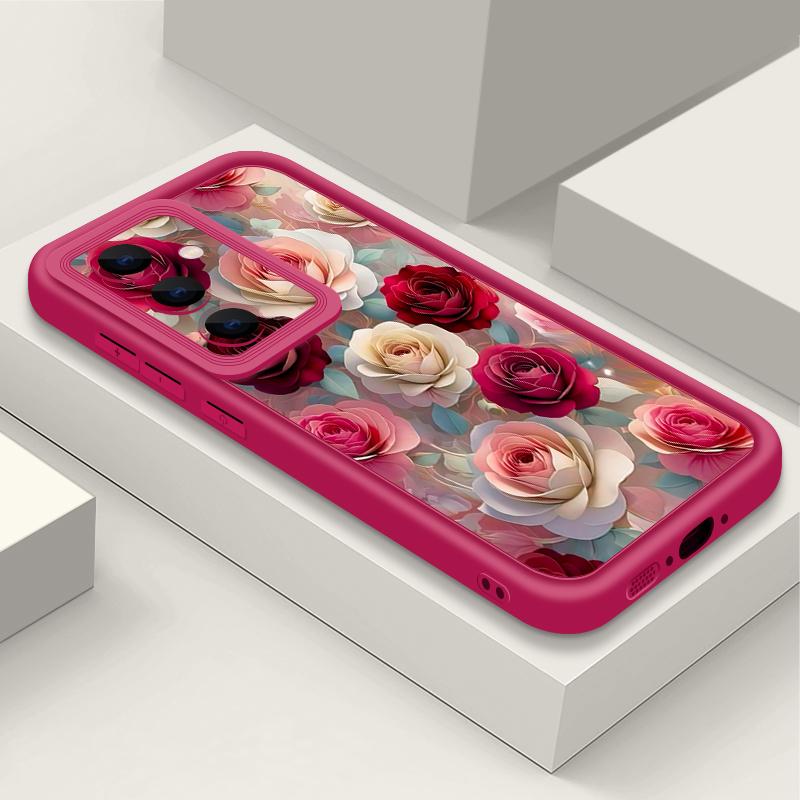 Oil Painting Rose Flowers Pattern Case For Samsung Galaxy S26 Ultra S25 Edge S24 Plus S23 S22 S21 FE A15 A35 A55 A16 A26 A36 A56 A17 A37 A57 5G Cover