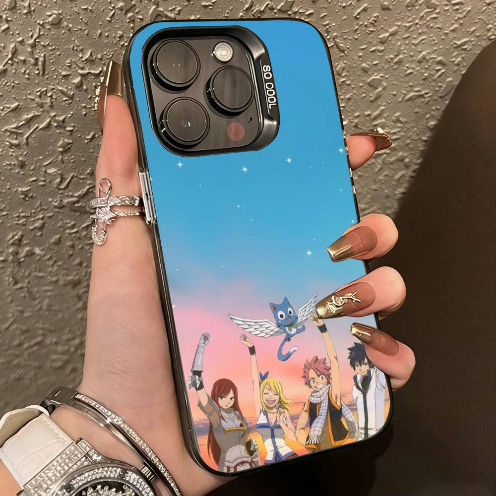 Anime Fairy Tail Happy Phone Case For iPhone 17,16,15,14,13,12,11 Plus,Pro Max,XS,Colorful Silver Black Cover