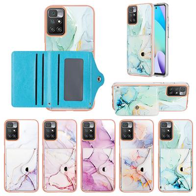 IMD-farbige Marmor-Telefonhülle mit Kartenhalter-Schlitzen für Xiaomi 11 Lite, Poco F6, Redmi Note 10, Note 10 Pro, Note 13, Note 12, A3, Poco X6, Poco X5 Pro ...