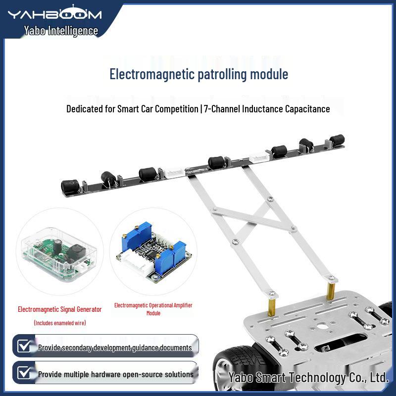 Electromagnetic Smart Car Tracker with 20kHz Op Amp Sensing and 100mA Group Sensor