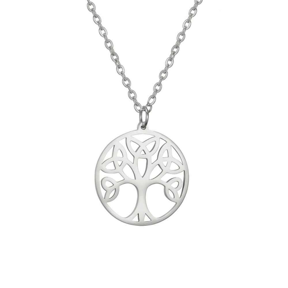 Cazador Stainless Steel Tree of Life Necklace Vintage Gold Color Plant Chain Necklace for Women Jewelry Wholesale 2026 Birthday