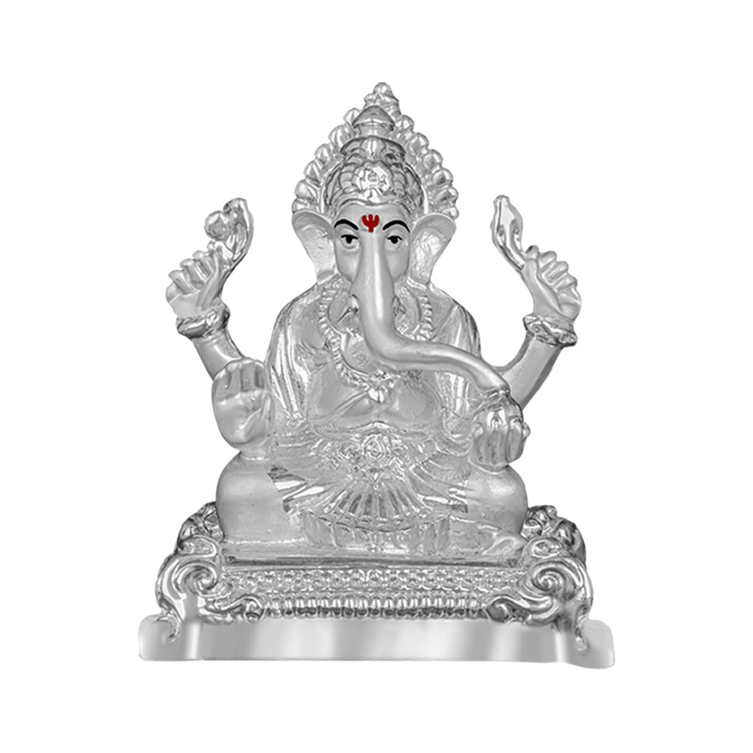 

Ganesha Idol for Home Decor Showpiece Statue of Lord Ganesha for Tabletop Murti for Puja Room, Festival Gift Ganpati Figurine for Prosperity серебряный