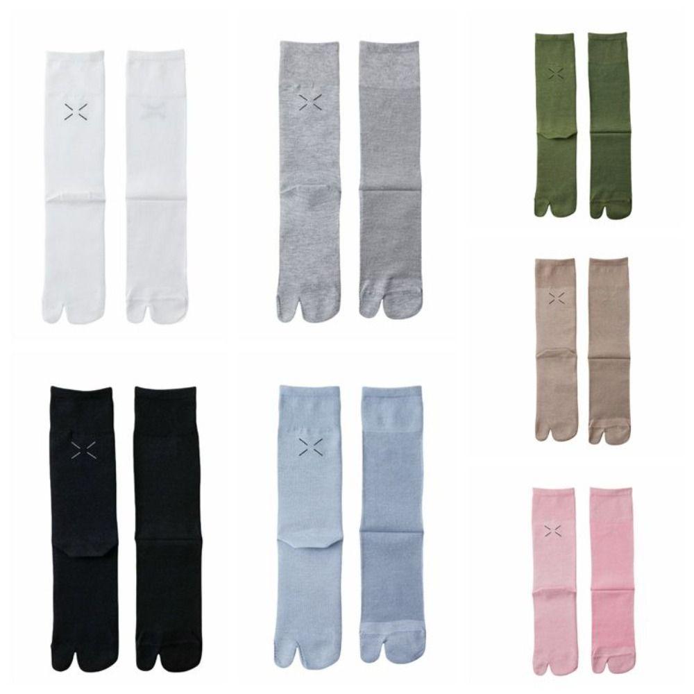 JK Mid Calf Stockings Breathable Split Toe Tube Socks Simple Calf Long Socks  Summer