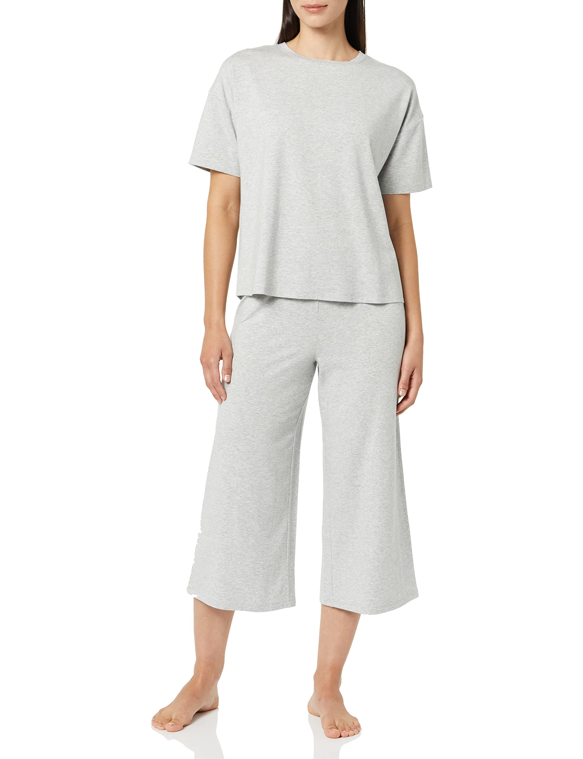 

Pajama Heather M [Amazon Essentials] Women s Set, Jersey, Gray,