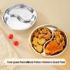 304 Stainless Steel Round Meal Tray for Kindergarten Students and Babies: Compartment Plate for Solid Foods and Dumplings