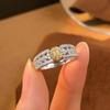 Exquisite Court-Style Women's Yellow Diamond Ring: Personalized Gemstone Fashion with Light Luxury Design