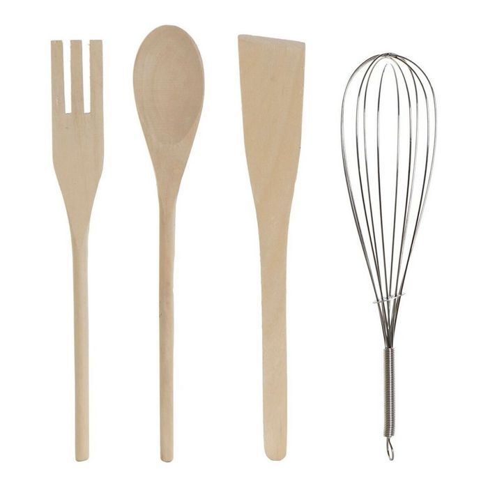 Ustensiles de cuisine - DKD Home Decor - 5 pièces - Acier inoxydable - Noir/Rouge - Contemporain