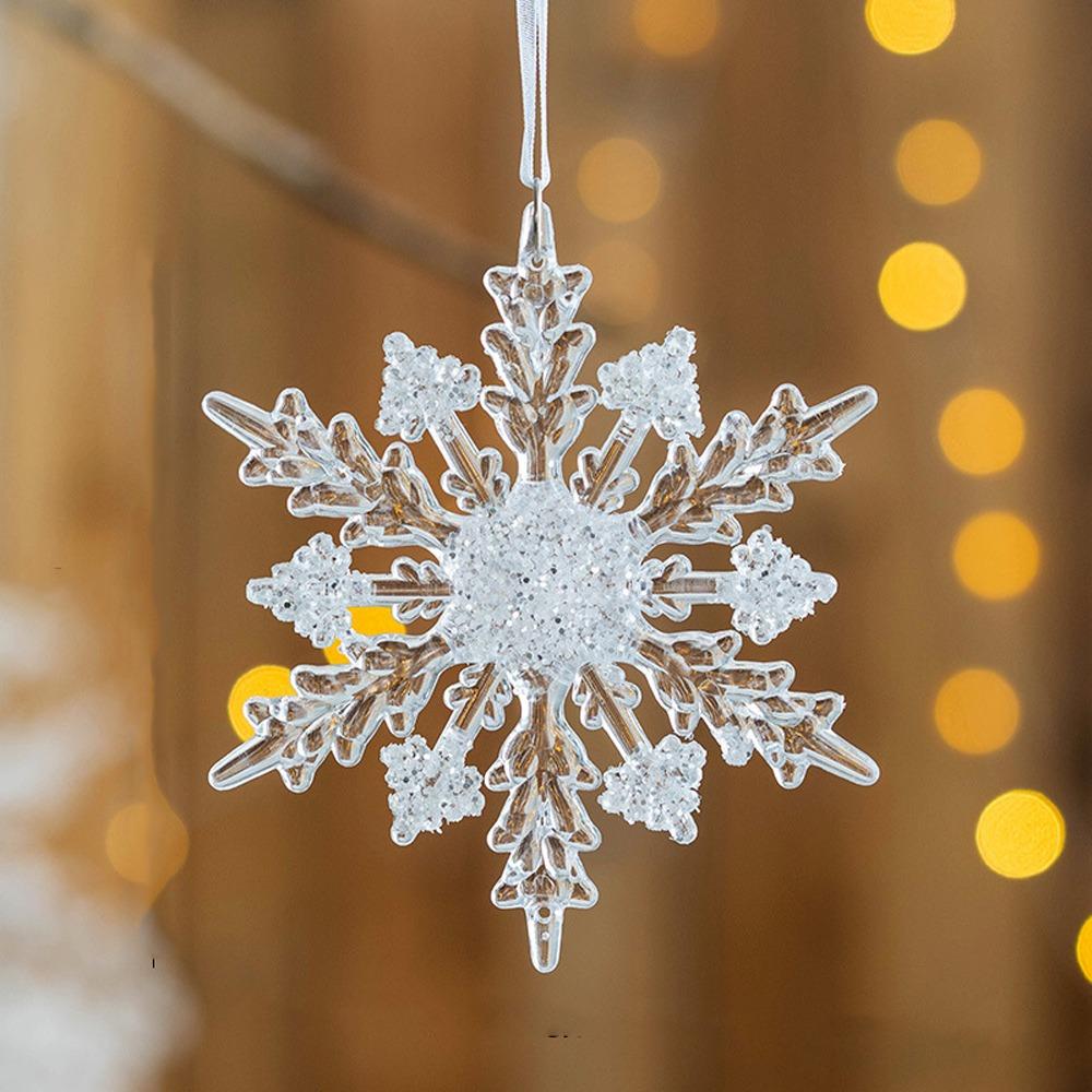 Transparent Artificial Snowflake Decoration Xmas Tree Hanging Pendant  Merry Christmas Decoration