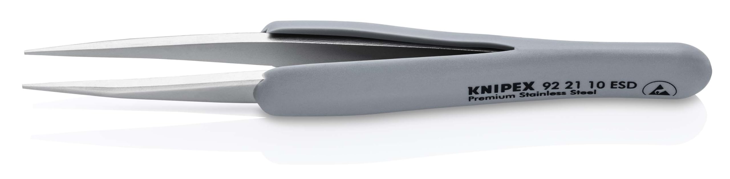 

KNIPEX Precision Rubber Grip Tweezers, 123mm, 9221-10ESD серебряный