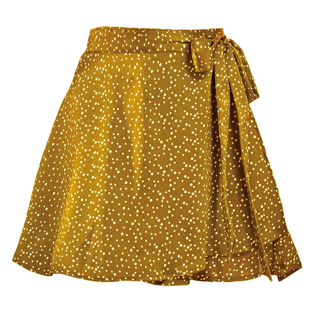 Solid Color Skirt High Waist Fashionable One Piece Lace Up Short Skirt Chiffon Satin Wrapped Mini Skirt