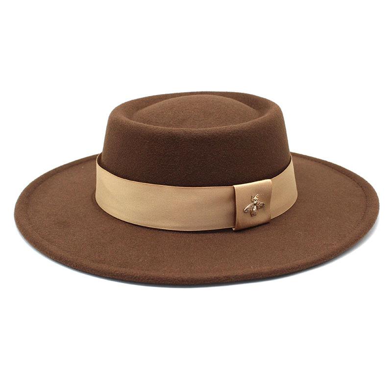 

Ветер Элегантный кольцеобразный вогнутый и выпуклый плоский шерстяной цилиндр шляпа Мужская и женская мода плоский шерстяной цилиндр шляпа M（56-58cm） коричневый