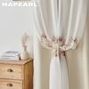 1PC NAPEARL 70-80% Shading Beige Comfortable Blackout Curtain with Embroidered Elegant Sheer Curtain for Bedroom Living Room Home Decor
